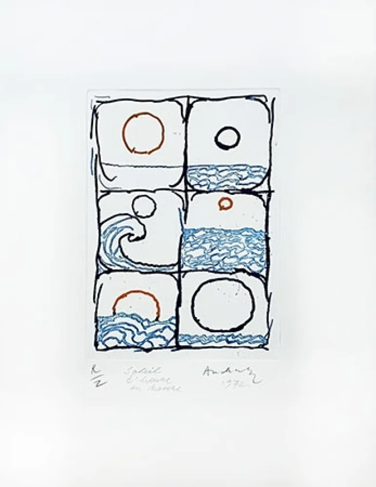 Incisione Alechinsky - Soleil d'heure en heure