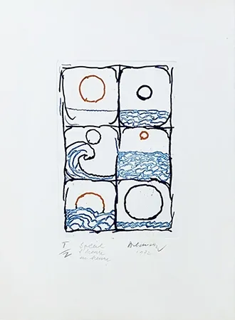 Incisione Alechinsky - Soleil d'heure en heure