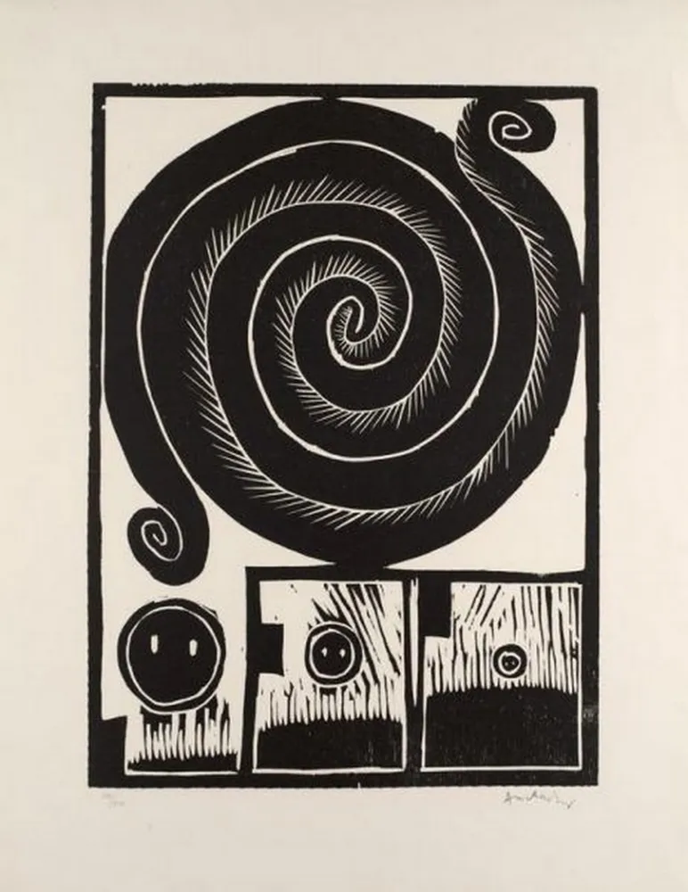 Incisione Su Legno Alechinsky - SPIRALE 1972