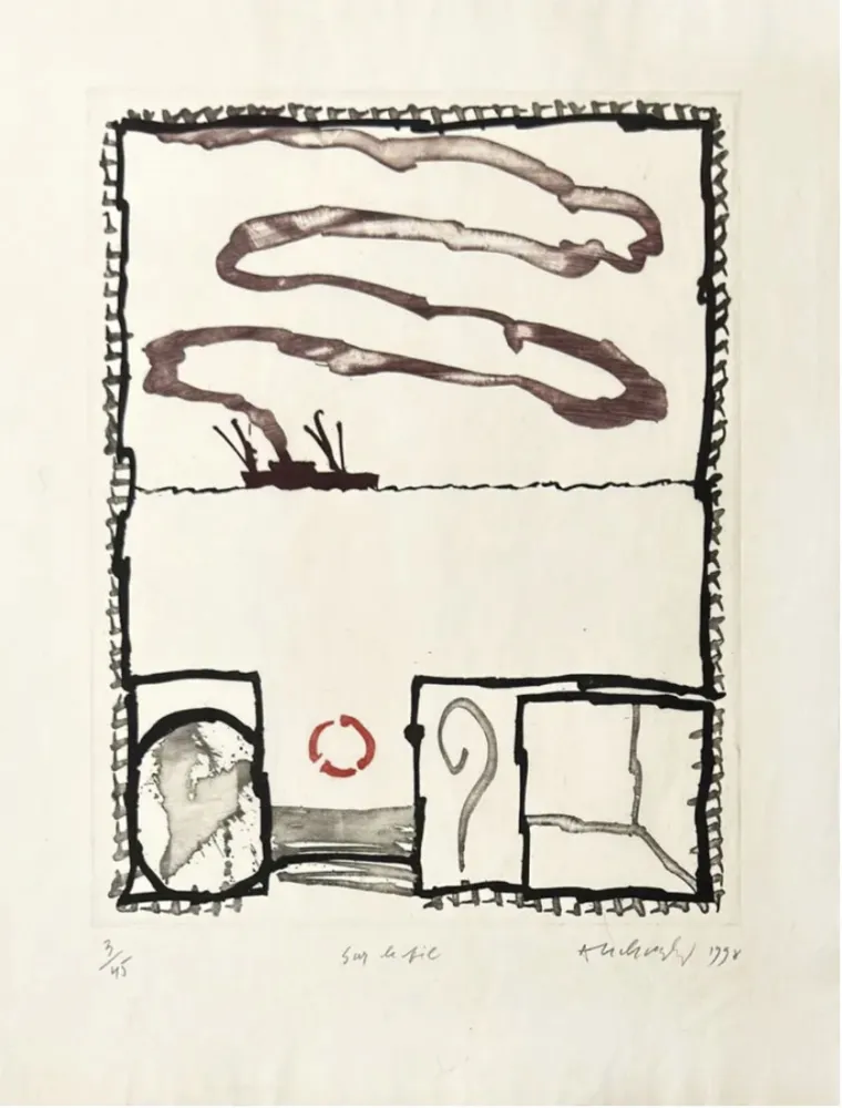 Incisione Alechinsky - Sur le fil