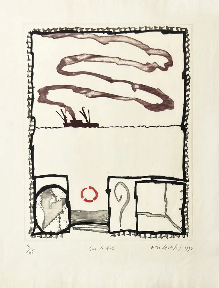 Incisione Alechinsky - Sur le fil 