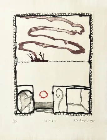 Incisione Alechinsky - Sur le fil 