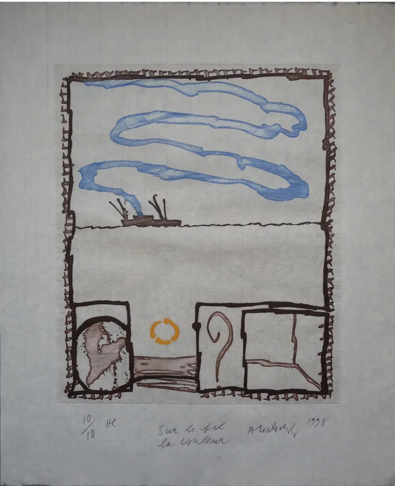 Incisione Alechinsky - Sur le Fil la couleur 