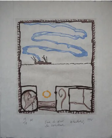 Incisione Alechinsky - Sur le Fil la couleur 