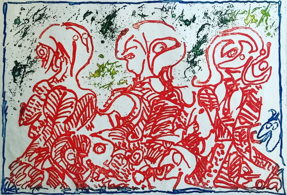 Acquaforte Alechinsky - Trois désordinateurs