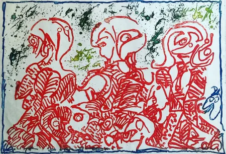 Acquaforte Alechinsky - Trois désordinateurs