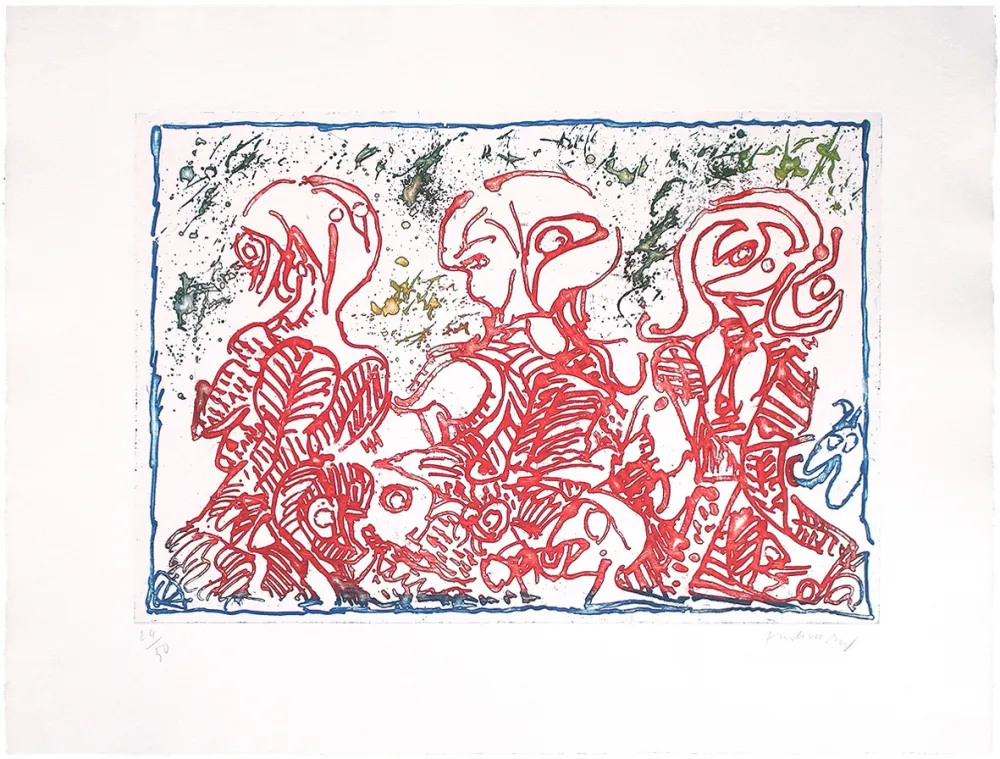 Acquaforte Alechinsky - Trois désordinateurs