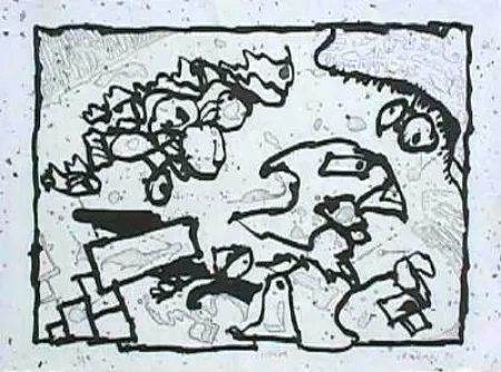 Incisione Alechinsky - Vibrions (N&B)