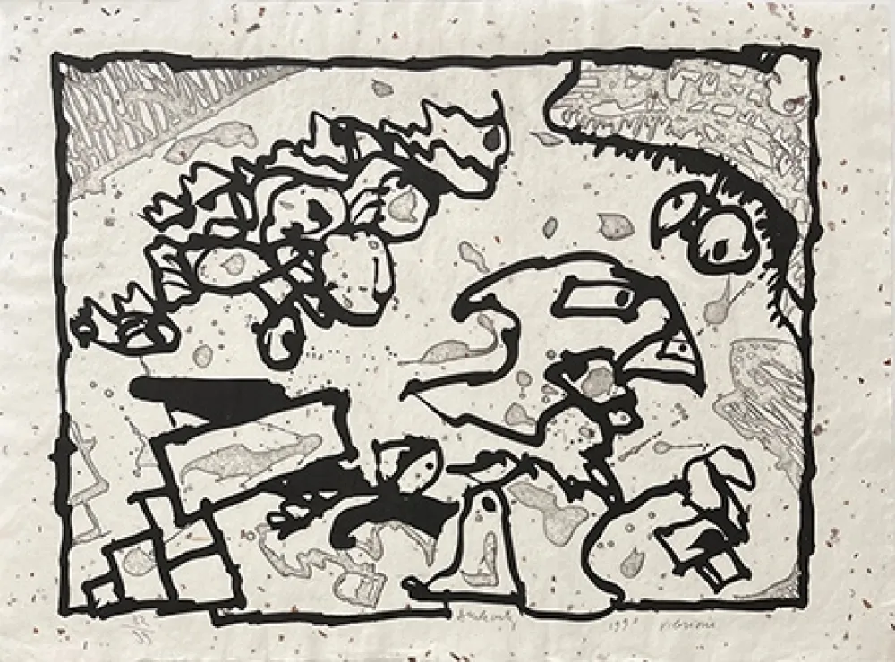 Incisione Alechinsky - Vibrions noir