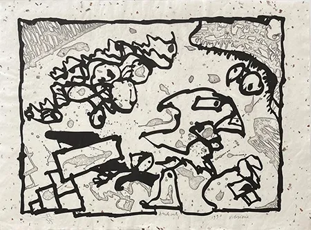 Incisione Alechinsky - Vibrions noir