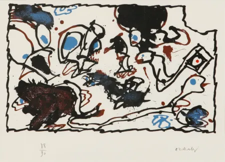 Litografia Alechinsky - Vivier