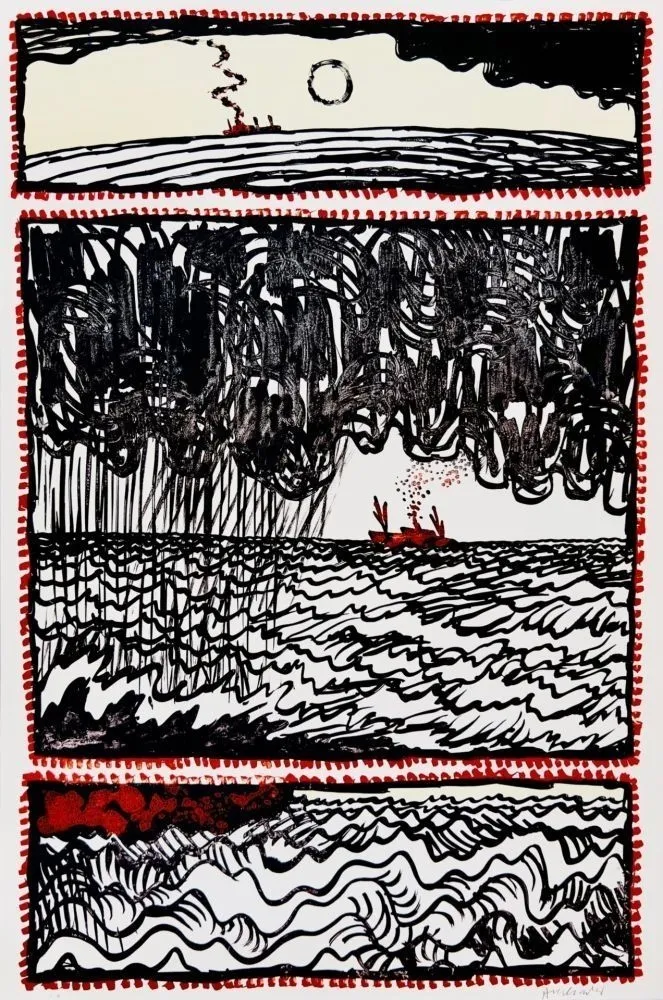 Litografia Alechinsky - Volturno III