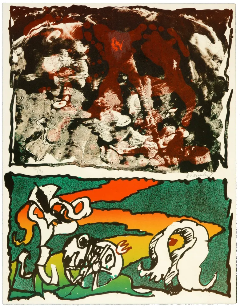 Litografia Alechinsky - Vulcanalogies II