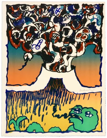 Litografia Alechinsky - Vulcanalogies III