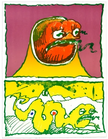 Litografia Alechinsky - Vulcanalogies IV