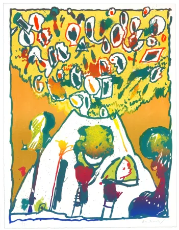 Litografia Alechinsky - Vulcanalogies VI