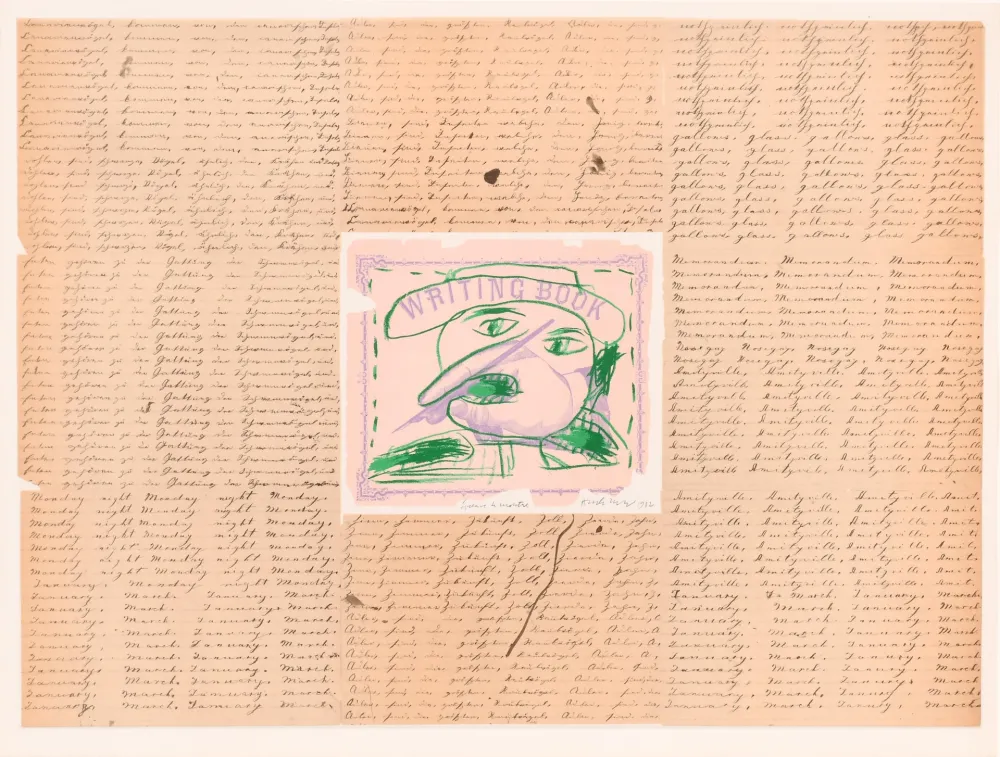 Litografia Alechinsky - Writing book