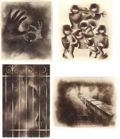 Libro Illustrato Alexeïeff - ADRIENNE MESURAT. Exemplaire avec 71 dessins originaux au crayon tous signés par Alexeieff.‎ 