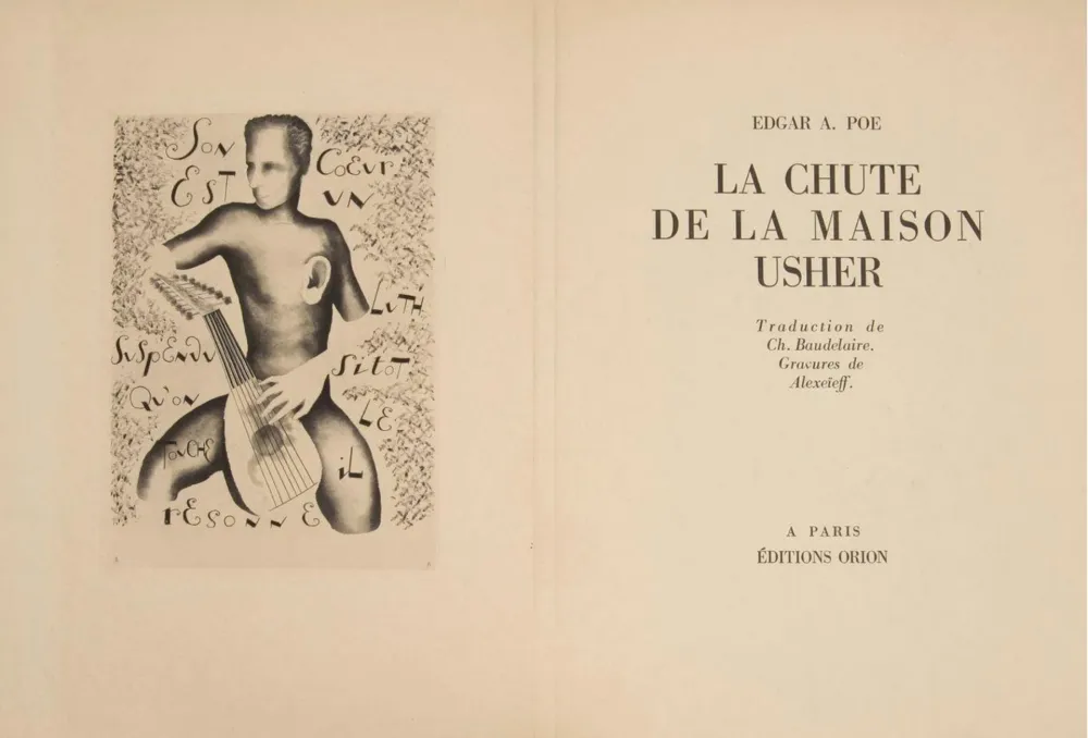 Libro Illustrato Alexeïeff - E. Poe : LA CHUTE DE LA MAISON USHER. 10 eaux-fortes originales (1929).