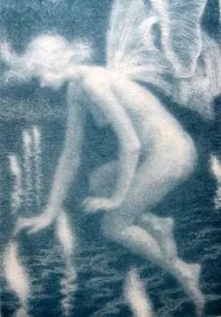 Litografia Alleaume - Phalène et les feux follets