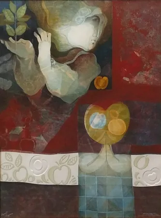 Litografia Alvar - LES POMMES VERT