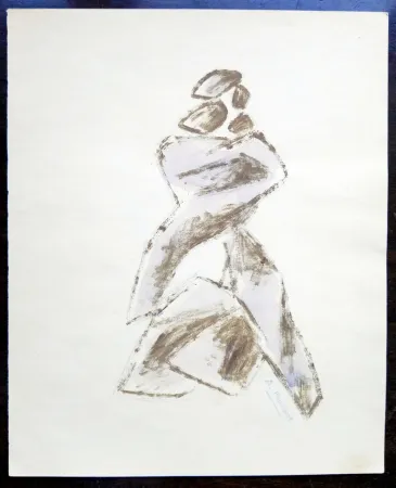 Non Tecnico Àngel - Boceto escultura - Original Drawing - Signed