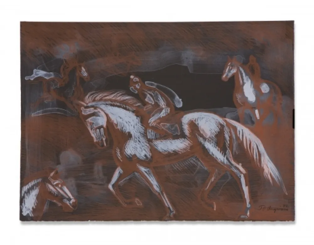 Litografia Anguiano - Onyx Horses