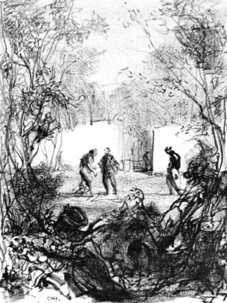 Litografia Annigoni - Figure