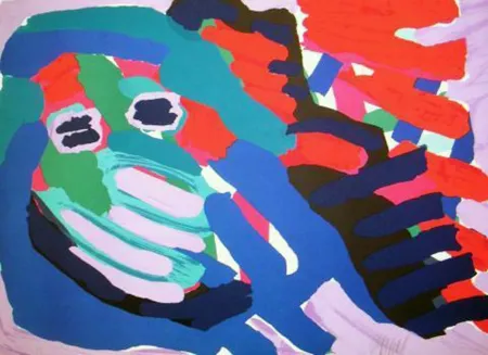 Serigrafia Appel - Another blue head again 