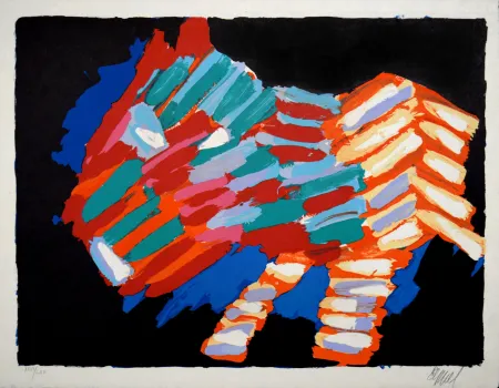 Litografia Appel - Cat In The Night, 1978 - Hand-signed!