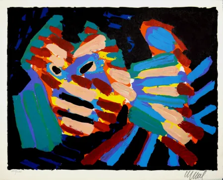 Litografia Appel - Fighting Cat, 1978 - Hand-signed!