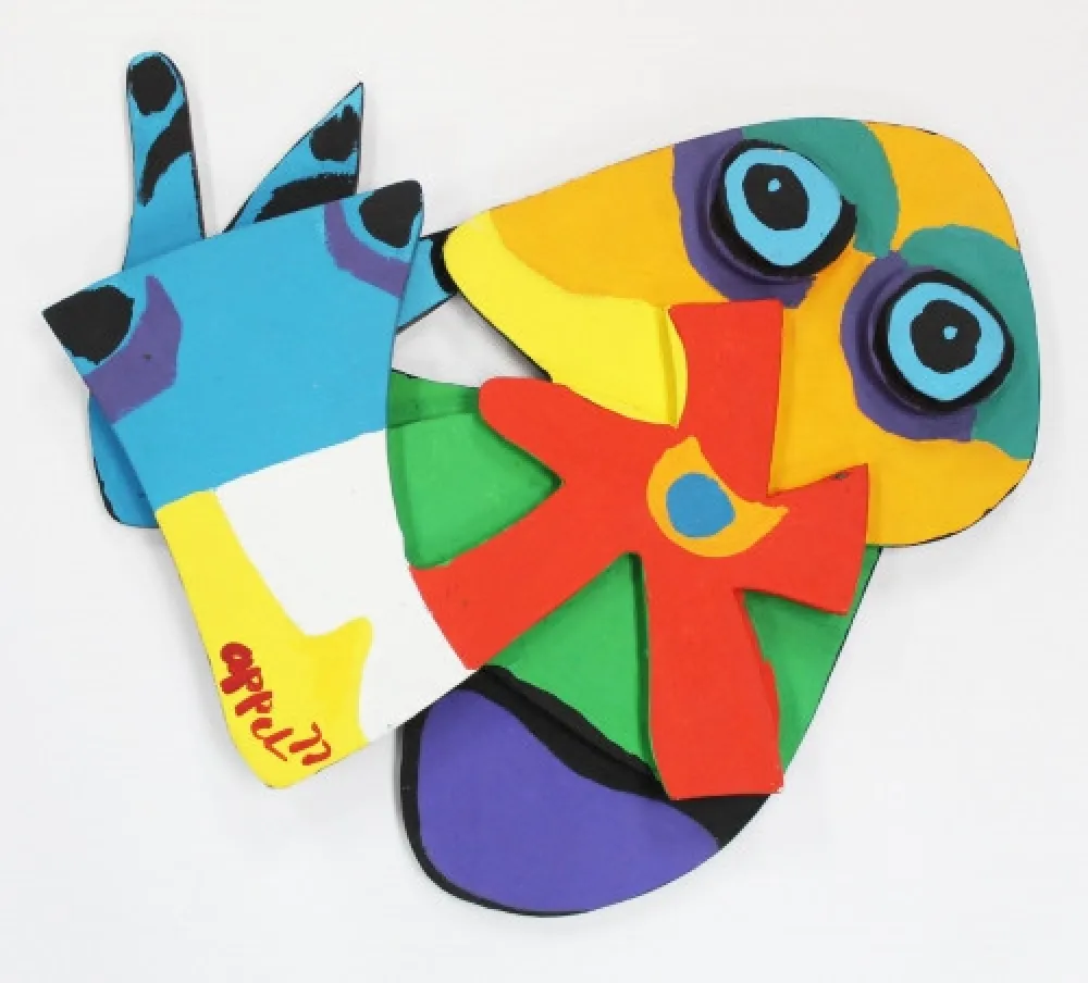 Incisione Su Legno Appel - Flower with Blue Eyes,