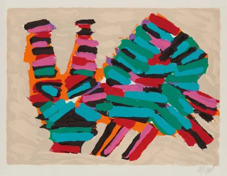 Litografia Appel - Frightened Cat