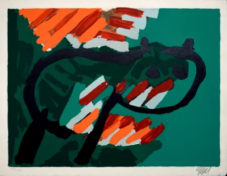 Litografia Appel - Green Cat, 1978 - Hand-signed!