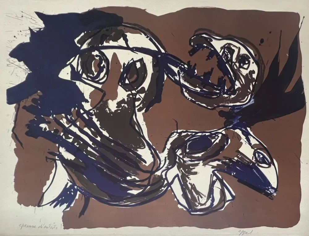 Litografia Appel - Jules au village, 1961 - Epreuve d'artiste