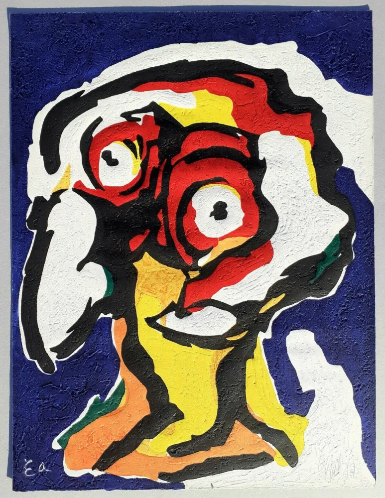 Linoincisione Appel - Le philosophe (the philosopher)