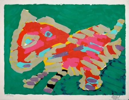 Litografia Appel - Luminous Cat, 1978 - Hand-signed!