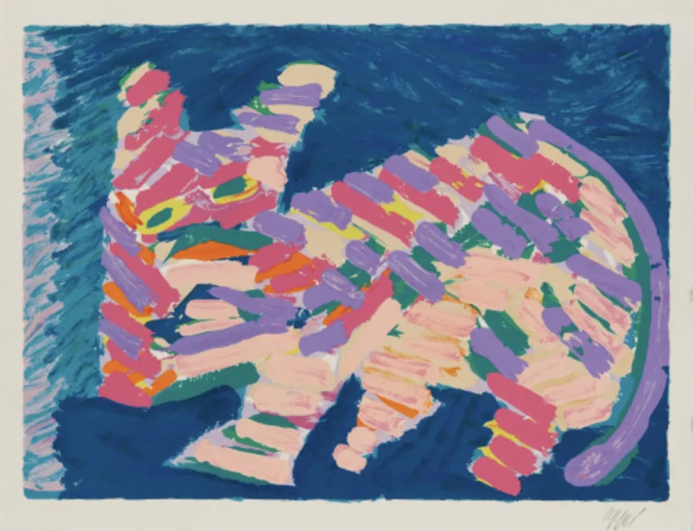 Litografia Appel - Resting Cat