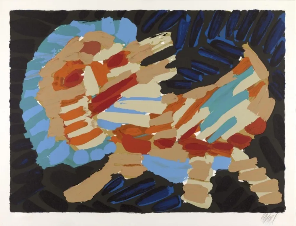 Litografia Appel - Smiling Cat