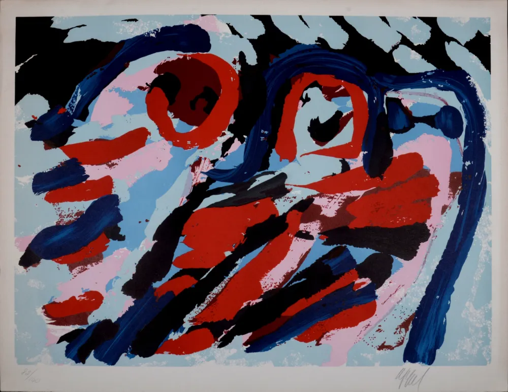 Litografia Appel - Three Smiling Faces, 1979 - Hand-signed!