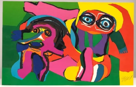 Serigrafia Appel - Two Figures, ca.