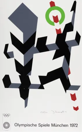 Litografia Arcangelo - Untitled, from the Munich Olympics Portfolio, 1970 - Hand-signed