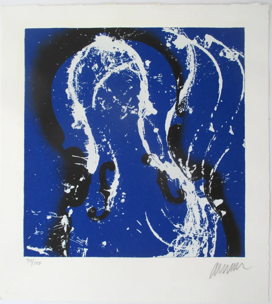 Serigrafia Arman - Corps de violons bleus