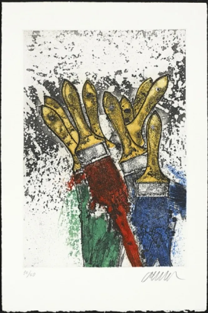 Acquaforte Arman - Les manches jaunes