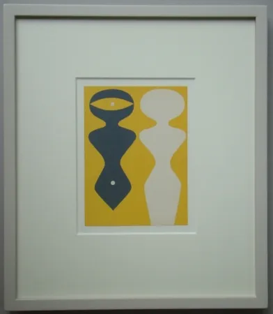 Incisione Su Legno Arp - Deux Figures