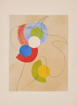 Litografia Arp - Jean Arp & Sonia Delaunay - Aux Nourritures Terrestres, 1950 