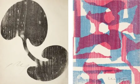 Incisione Su Legno Arp - Siamesisches Blatt : ONZE PEINTRES VUS PAR ARP. 1949. Deluxe.