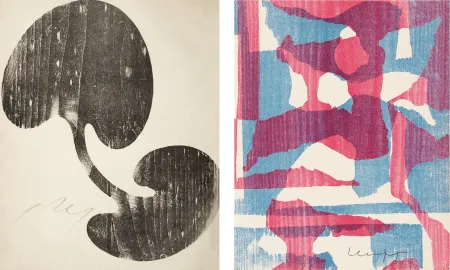 Incisione Su Legno Arp - Siamesisches Blatt : ONZE PEINTRES VUS PAR ARP. 1949. Deluxe. 