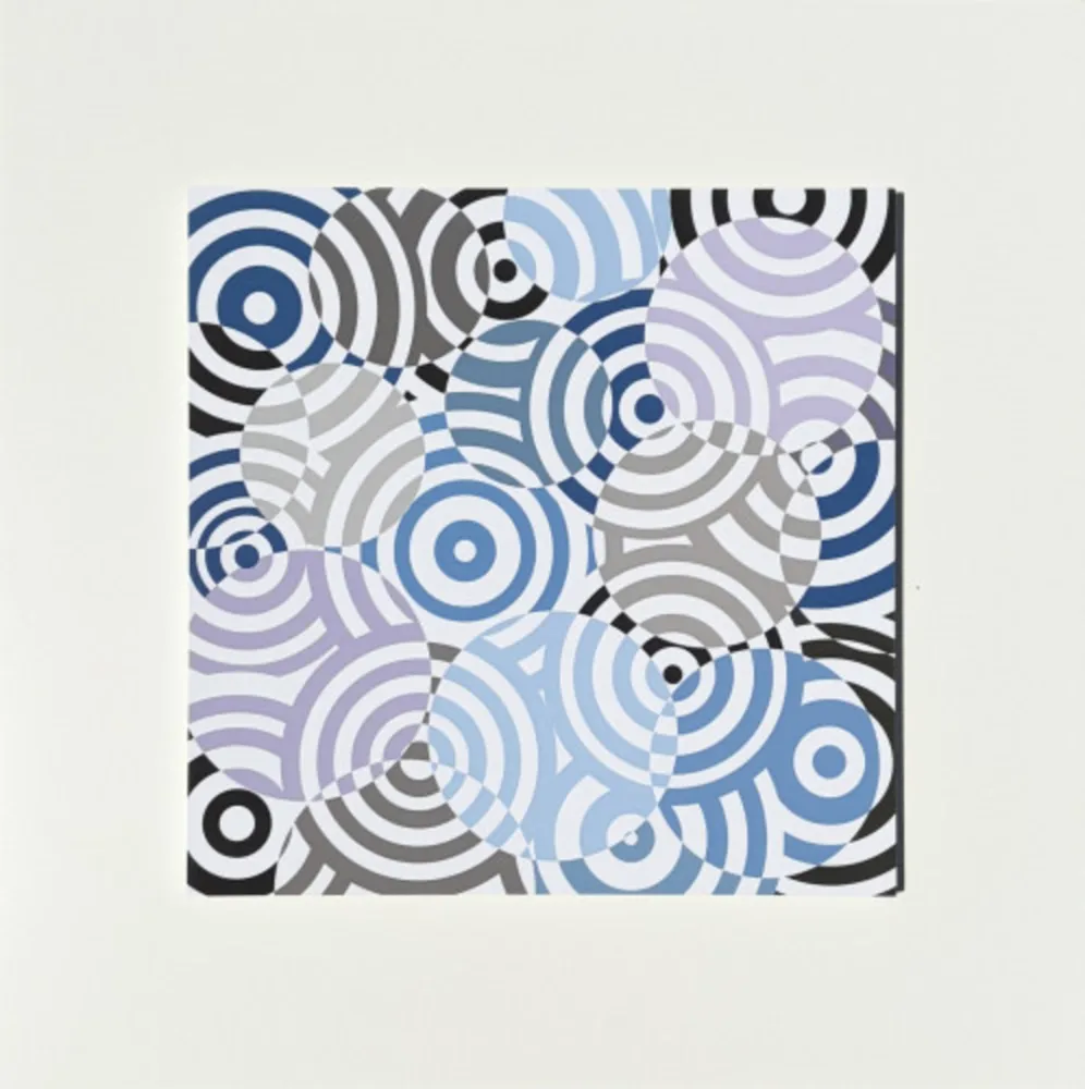 Multiplo Asis - Interferences cercles de couleurs Gris Bleu