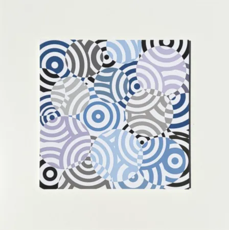Multiplo Asis - Interferences cercles de couleurs Gris Bleu